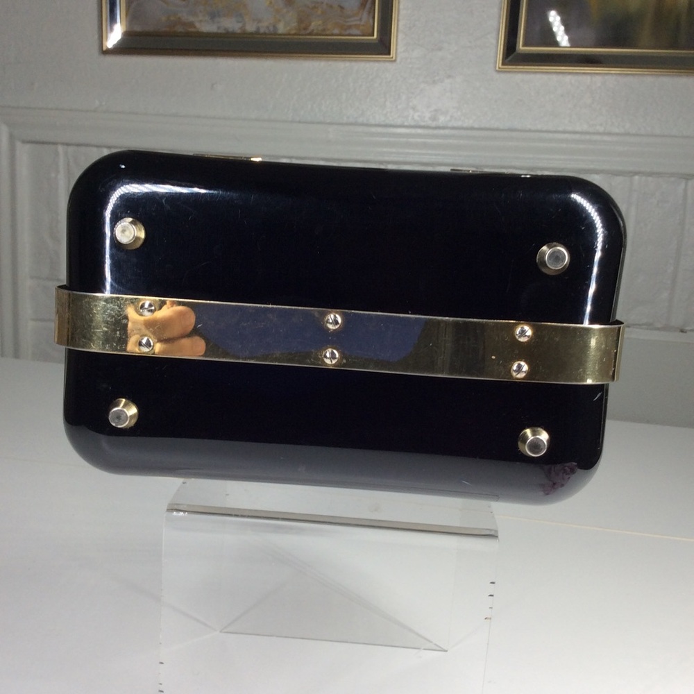 Baulotto Italian Bronze Lucite Handbag Designed Art Deco Box Purse Bag - Picture 7 of 12